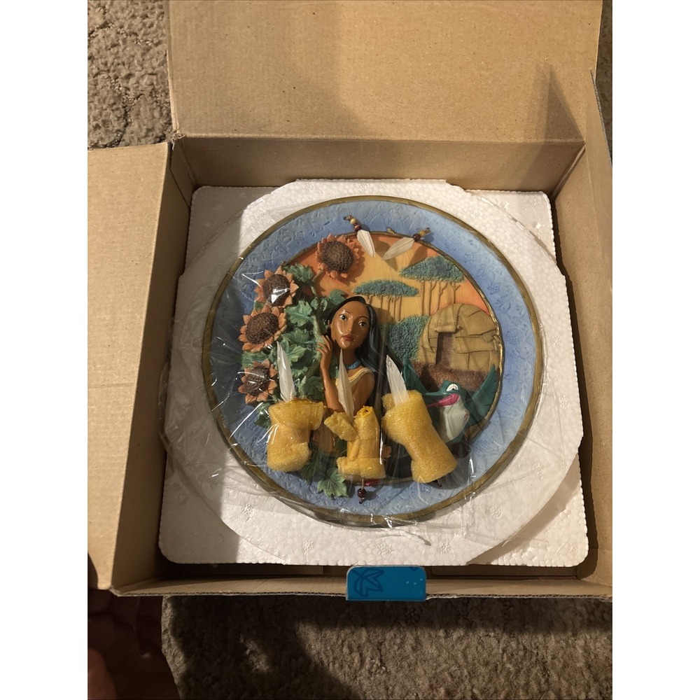 Disney Pocahontas Colors Of The Wind 3D Collector Plate Limited Edition In Box